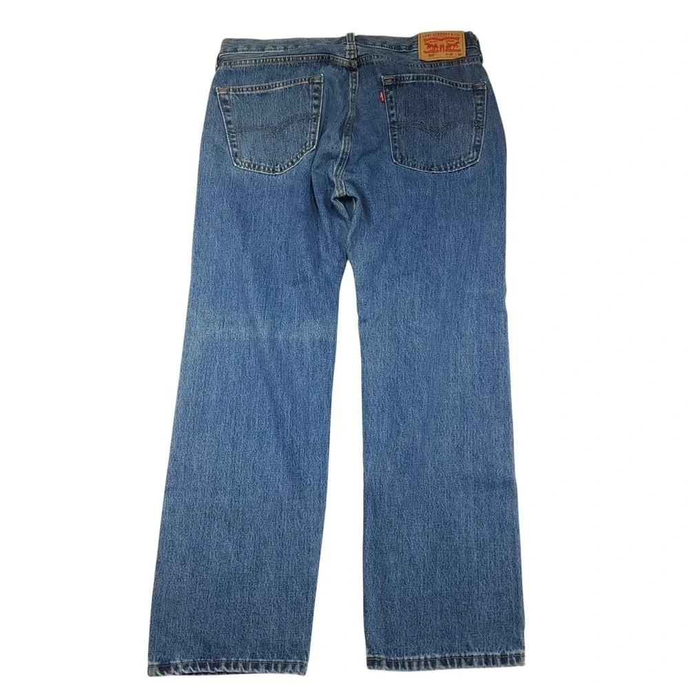 Levi's Jeans Mens W36 L30 Blue 505 Straight‎ Regular Fit Denim Medium Wash